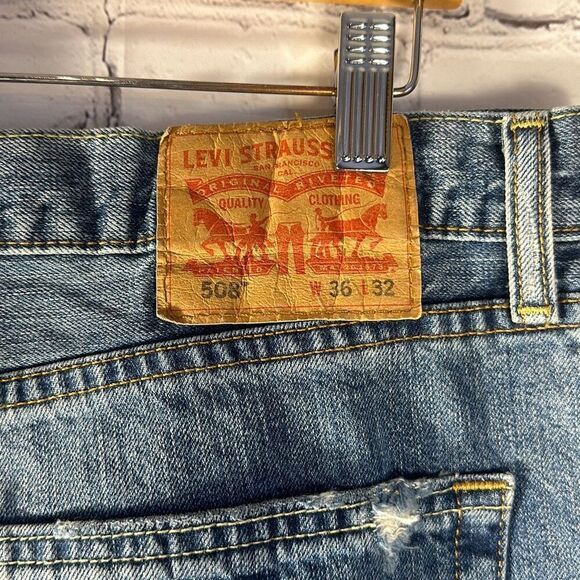 Levi’s Mens 508 Regular Taper Distressed Jeans size W36 x L32 - Picture 9 of 12